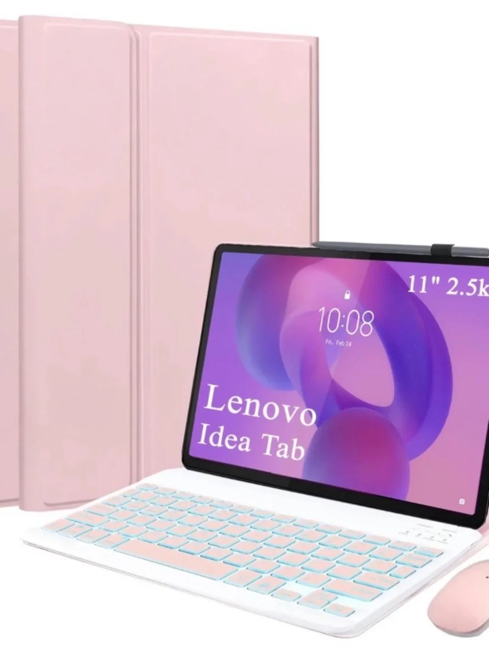 Detachable Keyboard Case with Mouse for Lenovo Idea Tab 11 Inch 2025, “ Pink “